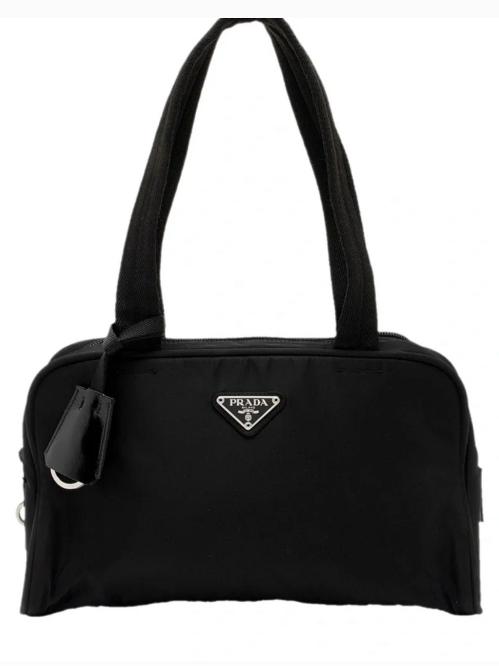 Prada Black Nylon Shoulder Bag with Dual Straps
